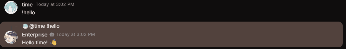 hello command example